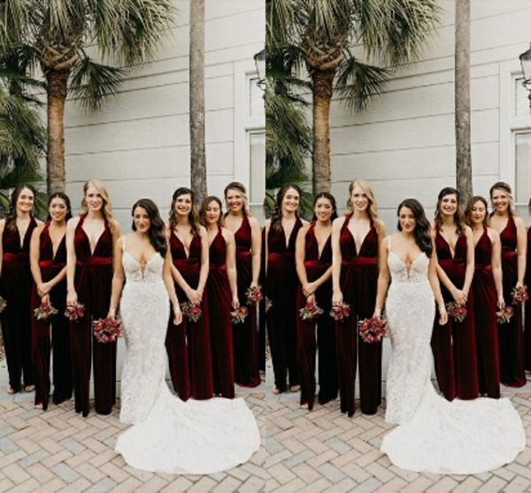 jumpsuits velvet bridesmaid dresses floor length summer garden countryside wedding party maid of honor gowns custom made, White;pink
jumpsuits velvet bridesmaid dresses floor length summer garden countryside wedding party maid of honor gowns custom made, White;pink