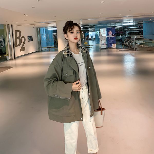 women's trench coats workwear outerwear female spring and autumn 2021 korean version loose bf student lattice lined with vertical colla, Tan;black
women's trench coats workwear outerwear female spring and autumn 2021 korean version loose bf student lattice lined with vertical colla, Tan;black