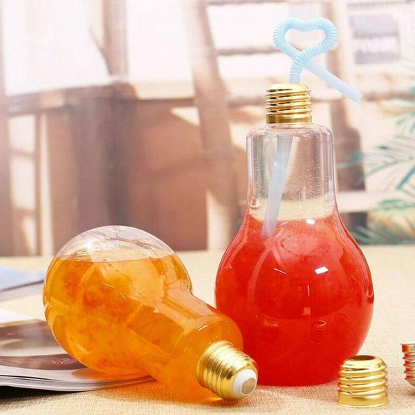 led light bulb water bottle plastic milk juice water bottle disposable leak-proof drink cup with lid creative drinkware wholesale
led light bulb water bottle plastic milk juice water bottle disposable leak-proof drink cup with lid creative drinkware wholesale