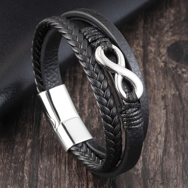 men bracelet multilayer leather bangles lucky 8 word magnetic-clasp cowhide braided multi layer wrap armband dropshipping, Golden;silver
men bracelet multilayer leather bangles lucky 8 word magnetic-clasp cowhide braided multi layer wrap armband dropshipping, Golden;silver