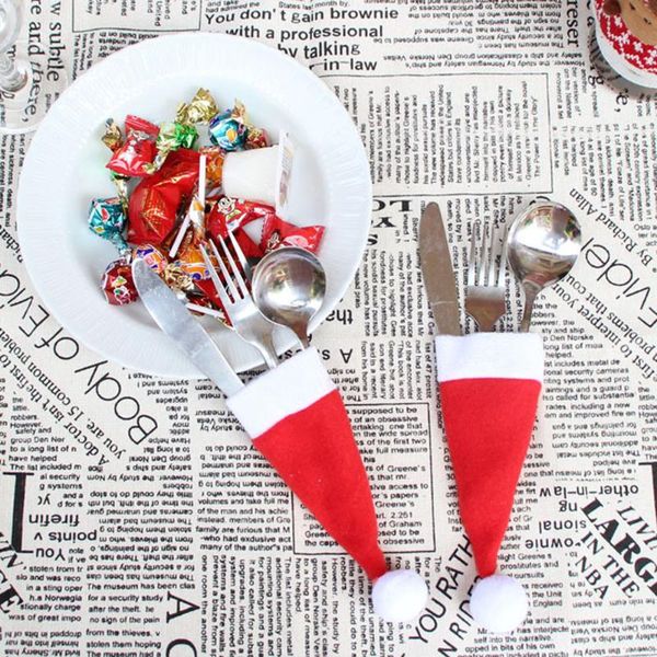 10 pcs mini christmas hat tableware holder christmas hat decorations for home navidad table decor bottle er storage tool
10 pcs mini christmas hat tableware holder christmas hat decorations for home navidad table decor bottle er storage tool