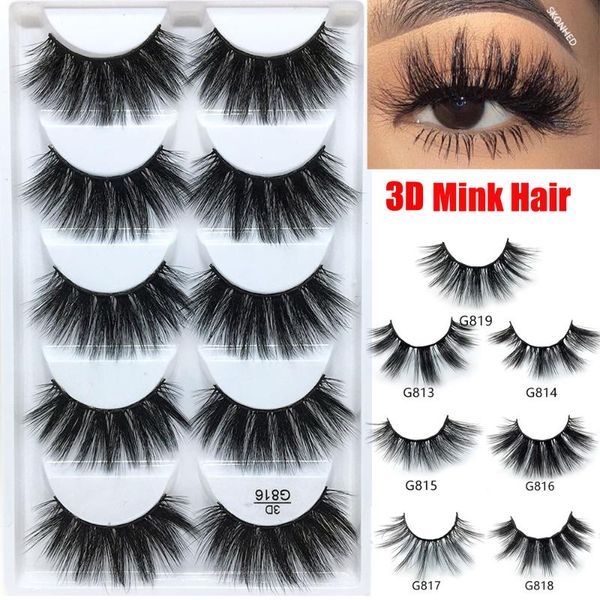 5 pairs/box 3d mink hair false eyelashes thick long wispies fluffy eyelashes natural handmade eye makeup extension
5 pairs/box 3d mink hair false eyelashes thick long wispies fluffy eyelashes natural handmade eye makeup extension
