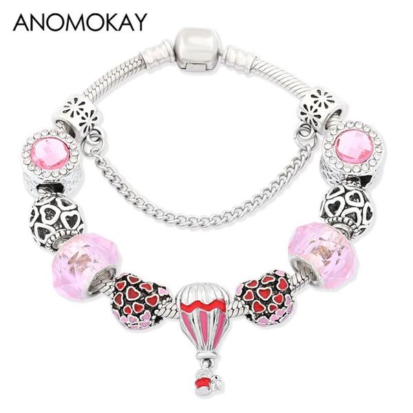 anomokay romantic red heart air balloon charm bracelet cute pink crystal beads bracelets for women girl gift diy jewelry, Golden;silver
anomokay romantic red heart air balloon charm bracelet cute pink crystal beads bracelets for women girl gift diy jewelry, Golden;silver