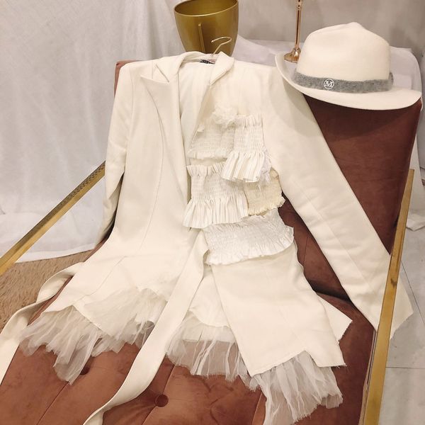 women's wool & blends runway designer elegant ruffles white silk draped abrigo mujer 2021 autumn winter long sleeve coat women streetwe, Black
women's wool & blends runway designer elegant ruffles white silk draped abrigo mujer 2021 autumn winter long sleeve coat women streetwe, Black