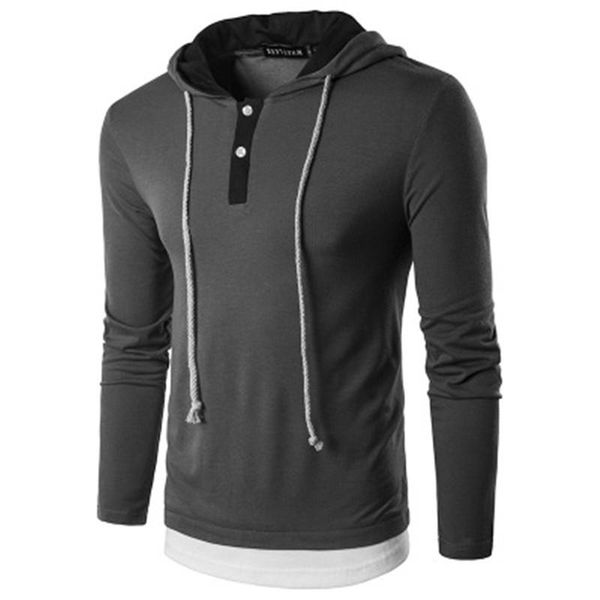 long sleeve tee male casual fashion hip hop hooded fake two pieces designer slim new mens tshirts pure color button clothing, White;black
long sleeve tee male casual fashion hip hop hooded fake two pieces designer slim new mens tshirts pure color button clothing, White;black
