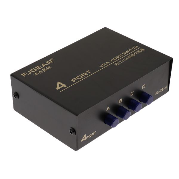 4 port vga button manual switch box 4 in 1 out for projector tv monitor