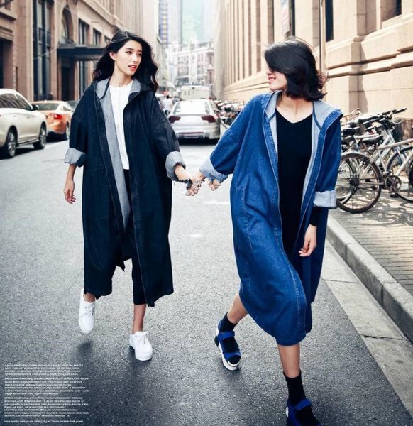 2019 весной и осенью новый европейский и американский bf стиль casual сыпучие более-колено пальто с капюшоном джинсовой тренчкот женщины, Black
2019 весной и осенью новый европейский и американский bf стиль casual сыпучие более-колено пальто с капюшоном джинсовой тренчкот женщины, Black