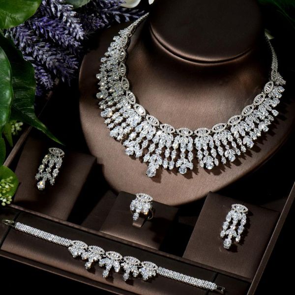 hibride trendy charm design full cubic zirconia pave necklace earring set water drop women bridal nigeria wedding jewelry n-1519, Silver
hibride trendy charm design full cubic zirconia pave necklace earring set water drop women bridal nigeria wedding jewelry n-1519, Silver