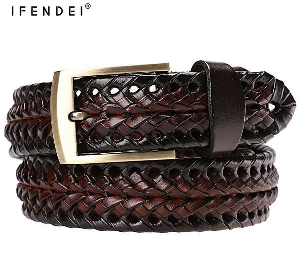 ifendei men genuine leather belt pin buckle braided belts for men quality luxury designer handwoven fashion belts for jeans t200511, Black;brown
ifendei men genuine leather belt pin buckle braided belts for men quality luxury designer handwoven fashion belts for jeans t200511, Black;brown