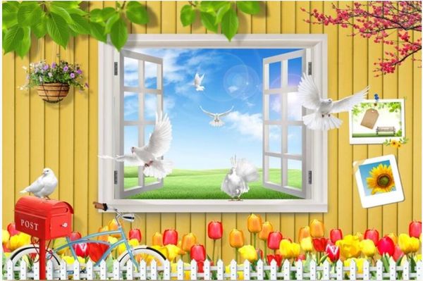 3d wallpaper custom p mural on the wall wood plank window flowers scenery background home decor wallpaer in the living room
3d wallpaper custom p mural on the wall wood plank window flowers scenery background home decor wallpaer in the living room