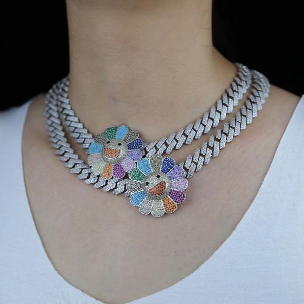 new 12mm cz cuban link chain micro pave rainbow cz flower charm happy face girlfriend gift gold color hip hop women necklace, Golden;silver
new 12mm cz cuban link chain micro pave rainbow cz flower charm happy face girlfriend gift gold color hip hop women necklace, Golden;silver