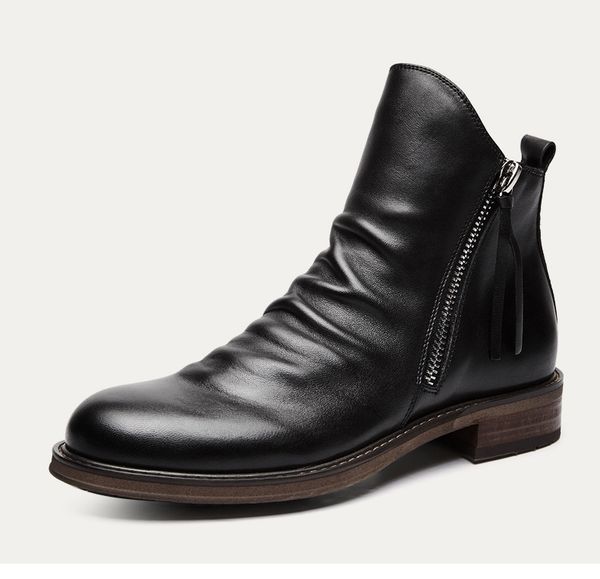 48494750 size european and american vintage zipper mens boots new pleated chelsea knight boots big toe casual denim boots factory freight fo, Black
48494750 size european and american vintage zipper mens boots new pleated chelsea knight boots big toe casual denim boots factory freight fo, Black