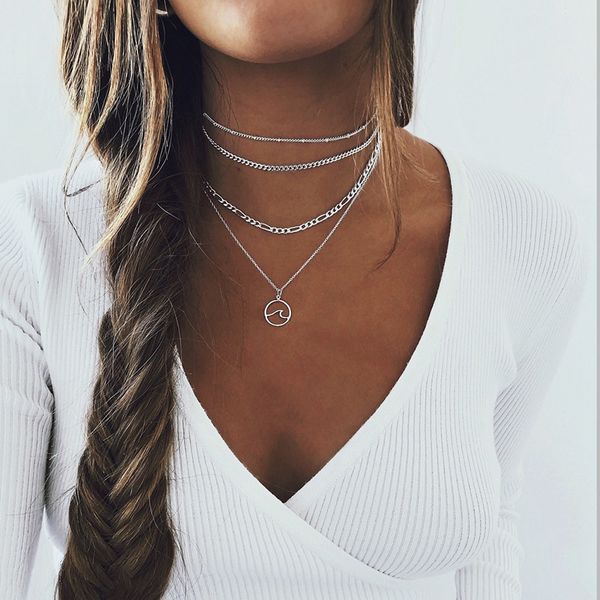 fashon necklace multilayer chain women necklaces jewelry lovers black trendy aesthetic girls stainless steel collare, Silver
fashon necklace multilayer chain women necklaces jewelry lovers black trendy aesthetic girls stainless steel collare, Silver