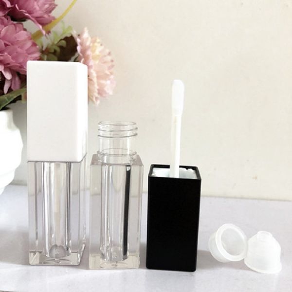 5 ml lip gloss wand tubes square matte black white cosmetic container makeup packaging empty lipgloss containers with brush
5 ml lip gloss wand tubes square matte black white cosmetic container makeup packaging empty lipgloss containers with brush