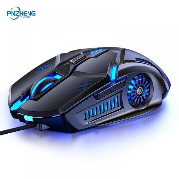 pinzheng проводная мышь 3200dpi 6 кнопок 7 цвет дыхательные usb light бесшумный gaming mouse кабель для ноутбука настольного компьютера