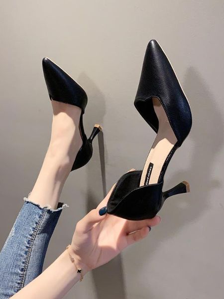 dress shoes han edition fashion joker shallow pointed mouth fine with high heels, Black
dress shoes han edition fashion joker shallow pointed mouth fine with high heels, Black