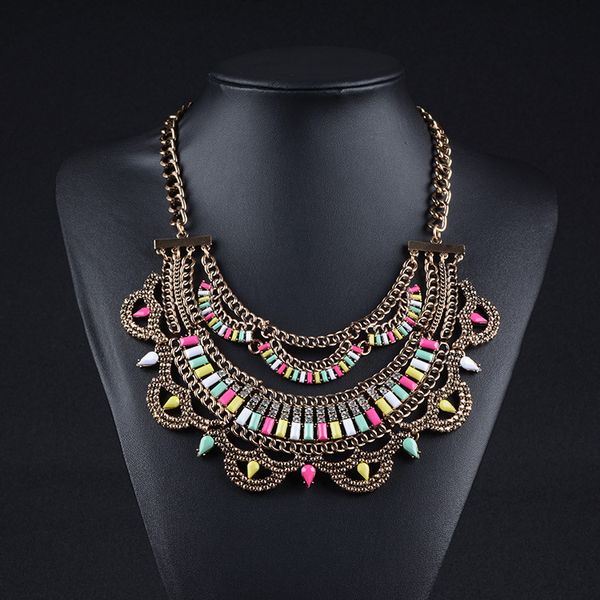 chokers bohemia vintage large collar choker necklace women colorful crystal chunky big bib jewelry statement, Golden;silver
chokers bohemia vintage large collar choker necklace women colorful crystal chunky big bib jewelry statement, Golden;silver