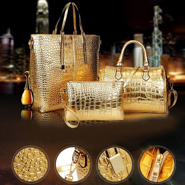 3pcs/set large capacity shoulder bag for female crocodile pattern crossboby bag lady gold silver women tote handbags #t2g t200914
3pcs/set large capacity shoulder bag for female crocodile pattern crossboby bag lady gold silver women tote handbags #t2g t200914