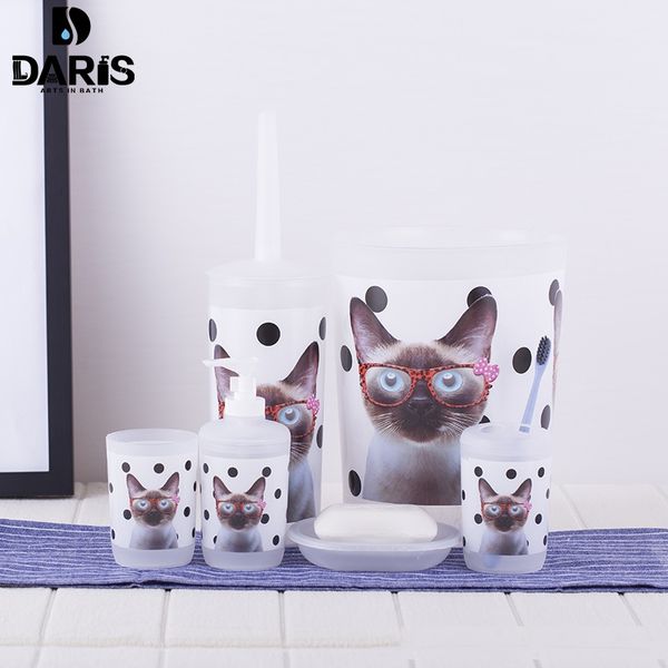 sdarisb 6pcs cartoon cat bathroom accessory soap dish dispenser bottle toothbrush holder set home bathroom products wash set t200506
sdarisb 6pcs cartoon cat bathroom accessory soap dish dispenser bottle toothbrush holder set home bathroom products wash set t200506