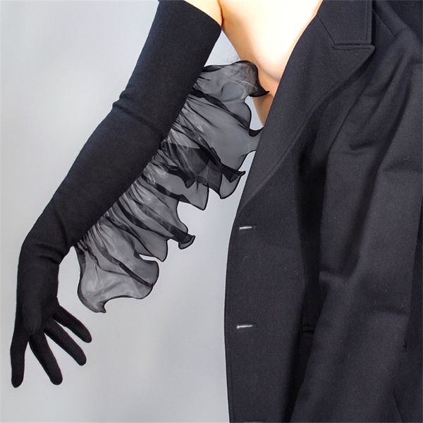 cashmere gloves extra long 70cm wool black elastic wave lace angel female evening gloves wyr06, Blue;gray
cashmere gloves extra long 70cm wool black elastic wave lace angel female evening gloves wyr06, Blue;gray