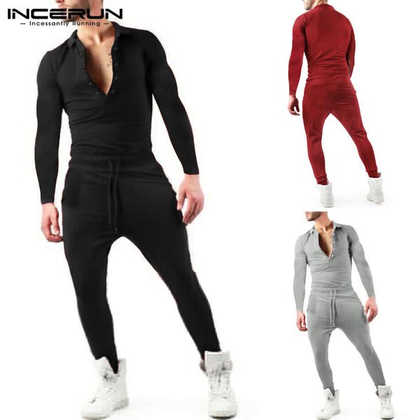 incerun men jumpsuit solid lapel button fitness casual rompers long sleeve streetwear bodybuilding pants mens tracksuit overalls, Black
incerun men jumpsuit solid lapel button fitness casual rompers long sleeve streetwear bodybuilding pants mens tracksuit overalls, Black