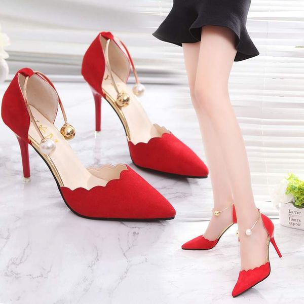 fashion women's high heels 2020 new red bridal wedding shoes toast slim heels 3-5cm versatile green shoes, Black
fashion women's high heels 2020 new red bridal wedding shoes toast slim heels 3-5cm versatile green shoes, Black