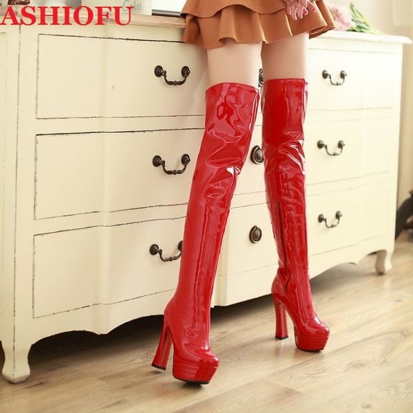 ashiofu new style mll-m-919 ladies thick heels boots patent leather wedding party over knee boots evening fashion, Black
ashiofu new style mll-m-919 ladies thick heels boots patent leather wedding party over knee boots evening fashion, Black
