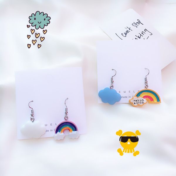 dangle & chandelier 2021korean earrings for women creative hand made cloud rainbow asymmetric cartoon personality girl color student clip on, Silver
dangle & chandelier 2021korean earrings for women creative hand made cloud rainbow asymmetric cartoon personality girl color student clip on, Silver