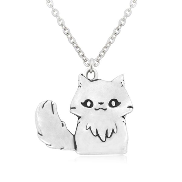 new cute cat charm long chain stainless steel necklace for women girls cat pendants necklaces engagement jewelry collar mujer, Silver
new cute cat charm long chain stainless steel necklace for women girls cat pendants necklaces engagement jewelry collar mujer, Silver