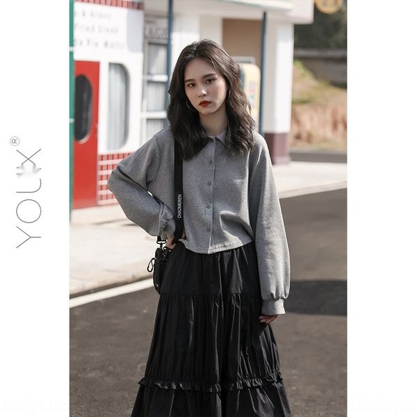 2020 spring single-breasted polo collar long sleeve slim high waist spring single row cardigan short bottoming lapel cardigan for women iujk, Black
2020 spring single-breasted polo collar long sleeve slim high waist spring single row cardigan short bottoming lapel cardigan for women iujk, Black