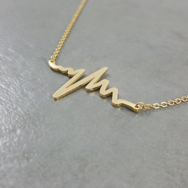 lifeline pulse heartbeat pendant necklace women men minimalist jewelry stainless steel chain gold sea wave collares boho, Silver
lifeline pulse heartbeat pendant necklace women men minimalist jewelry stainless steel chain gold sea wave collares boho, Silver