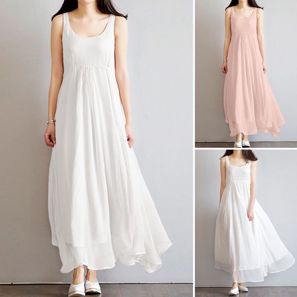 holiday vestidos robe summer laides maxi long dress 2020 zanzea sleeveless round neck dresses casual loose solid color dresses, Black;gray
holiday vestidos robe summer laides maxi long dress 2020 zanzea sleeveless round neck dresses casual loose solid color dresses, Black;gray