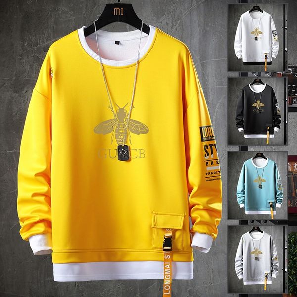 quanyanxi 2020 new korean style stamping bee fake sweatshirt two-piece long sleeve sweatshirt men's fashionable men's clothing kxl, Black
quanyanxi 2020 new korean style stamping bee fake sweatshirt two-piece long sleeve sweatshirt men's fashionable men's clothing kxl, Black