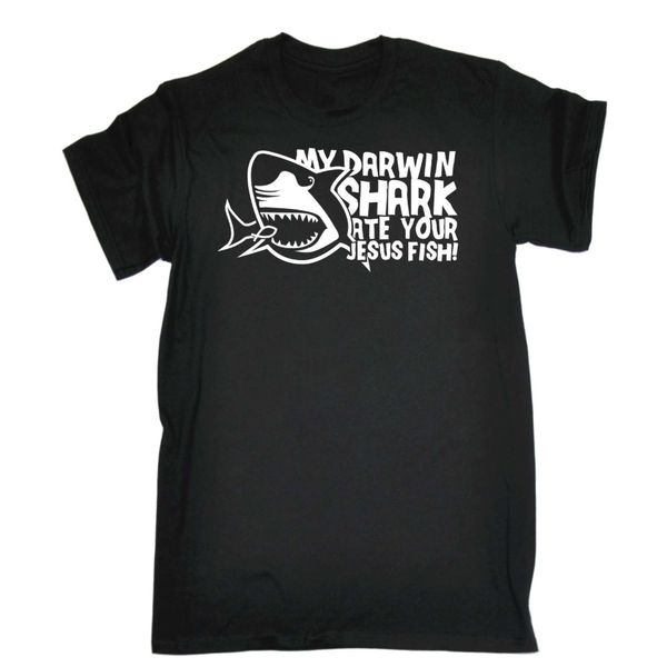 2019 fashion summer sale men's my darwin shark ate your jesus fish funny joke atheist humour t-shirt tee shirt
2019 fashion summer sale men's my darwin shark ate your jesus fish funny joke atheist humour t-shirt tee shirt