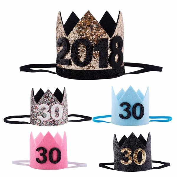 party hats 2021 30th birthday hat gold black pink princess crown number glitter headband accessories
party hats 2021 30th birthday hat gold black pink princess crown number glitter headband accessories