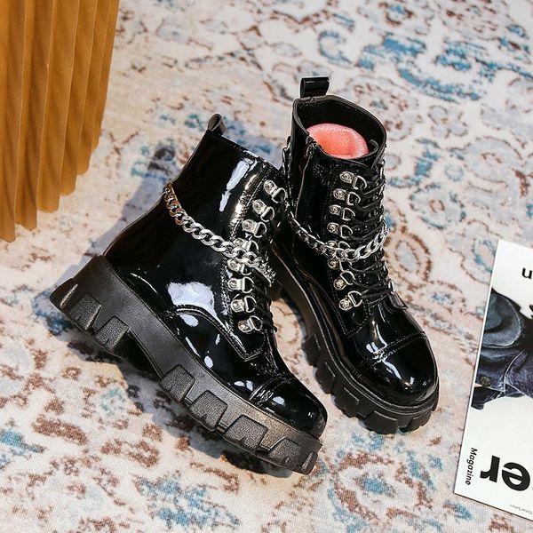 patent leather womens ladies ankle boots mid heel lace up worker army black goth shoes autumn chain 2020 new
patent leather womens ladies ankle boots mid heel lace up worker army black goth shoes autumn chain 2020 new