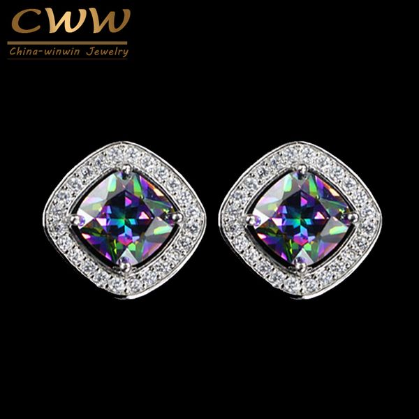 cwwzircons classic square noble mystical fire crystal stud earring with tiny cz stone fashion women holiday jewelry gift cz171, Golden;silver
cwwzircons classic square noble mystical fire crystal stud earring with tiny cz stone fashion women holiday jewelry gift cz171, Golden;silver