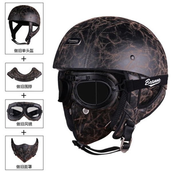 brands leather helmets 3/4 motorcycle chopper bike helmet open face vintage motorcycle helmet with removed neckerchief and mask
brands leather helmets 3/4 motorcycle chopper bike helmet open face vintage motorcycle helmet with removed neckerchief and mask