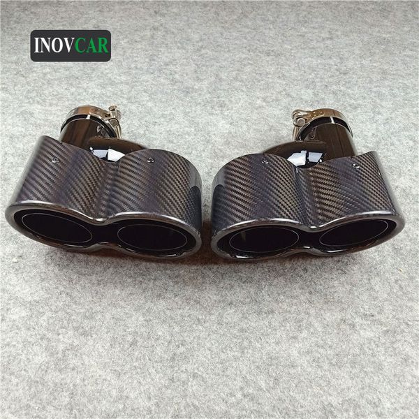 1 pair new h style siamese full glossy black carbon fiber and stainless steel car exhaust muffler pipes for universal
1 pair new h style siamese full glossy black carbon fiber and stainless steel car exhaust muffler pipes for universal