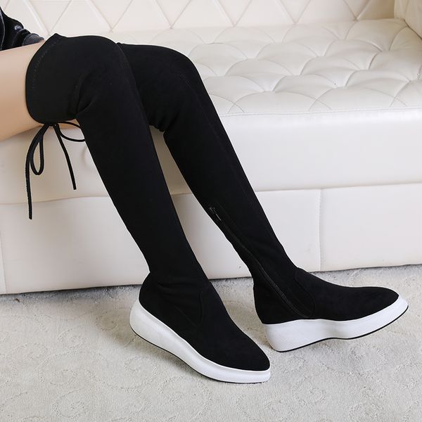 stretchy velvet pumps shoe women shoes cow leather wedges high heel over the knee high boots female pointed toe fashion sneakers, Black
stretchy velvet pumps shoe women shoes cow leather wedges high heel over the knee high boots female pointed toe fashion sneakers, Black