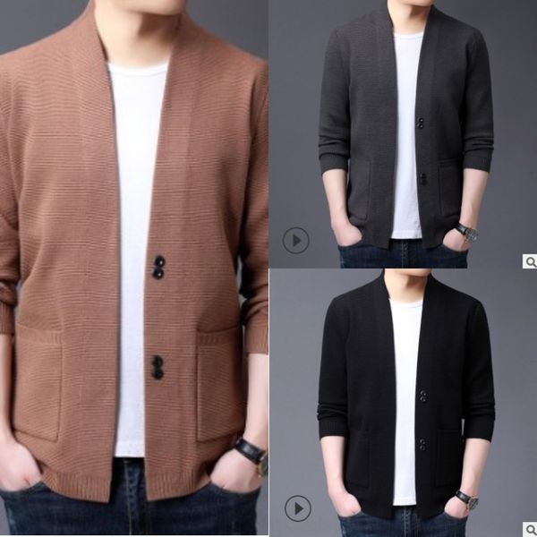 2020 spring and autumn knitted cardigan korean style v-neck coat cardigan sweater men's knitted sweater men's outer wear new coat, Blue
2020 spring and autumn knitted cardigan korean style v-neck coat cardigan sweater men's knitted sweater men's outer wear new coat, Blue