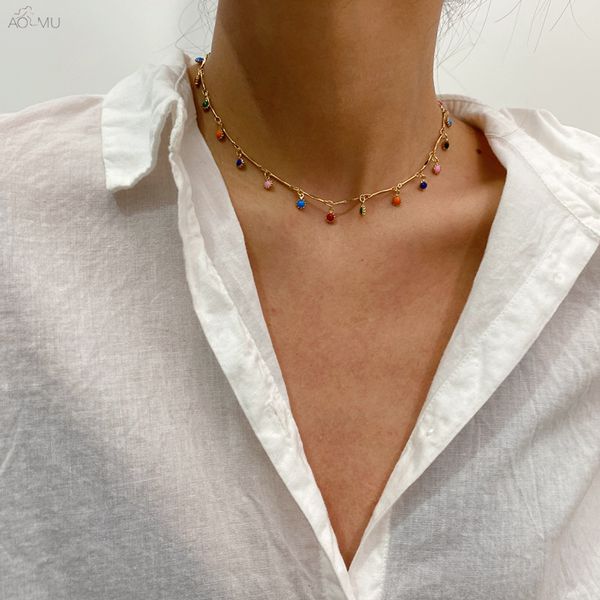 aomu 2020 новой мода осень зима красочного круг геометрического сращивание choker простая ключица ожерелье для женщин студенческих ювелирных, Golden;silver
aomu 2020 новой мода осень зима красочного круг геометрического сращивание choker простая ключица ожерелье для женщин студенческих ювелирных, Golden;silver