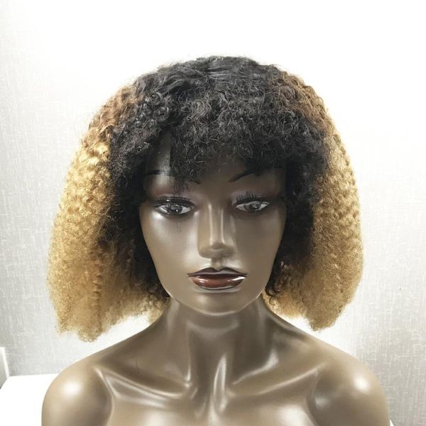 lace wigs grand nature brazilian afro kinky curly human hair wig 250% density omber 1b/4/27 with thick fringe remy machinemade, Black;brown
lace wigs grand nature brazilian afro kinky curly human hair wig 250% density omber 1b/4/27 with thick fringe remy machinemade, Black;brown