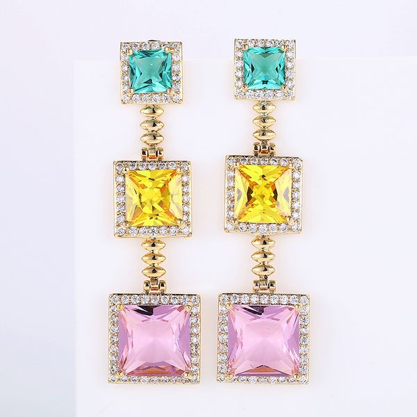geometric square colorful zirconia drop earrings fashion women jewelry copper metal plating earrings xiumeiyizu new summer, Silver
geometric square colorful zirconia drop earrings fashion women jewelry copper metal plating earrings xiumeiyizu new summer, Silver