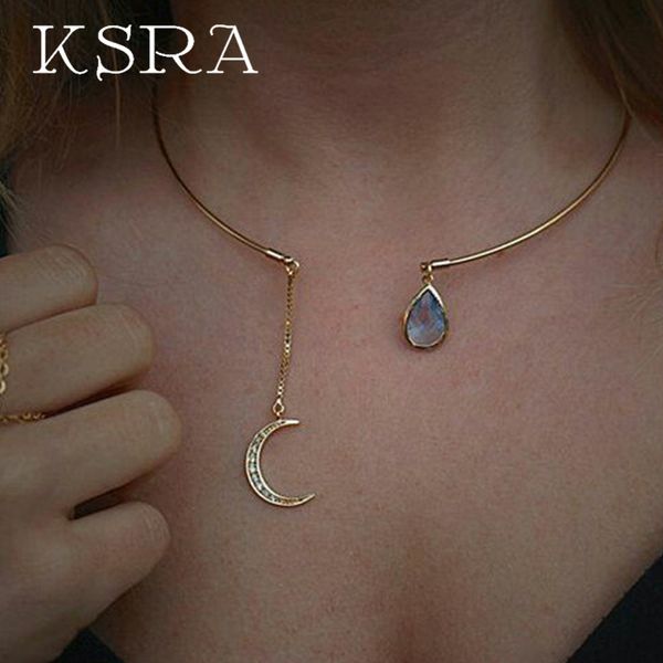 chokers ksra fashion simple open necklace for women female boho moon water drop choker jewelry 2021, Golden;silver
chokers ksra fashion simple open necklace for women female boho moon water drop choker jewelry 2021, Golden;silver