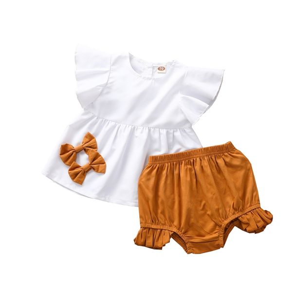 summer infant girls outfits short sleeve pure color shorts two-piece sets cotton round collar baby girl clothing, White
summer infant girls outfits short sleeve pure color shorts two-piece sets cotton round collar baby girl clothing, White