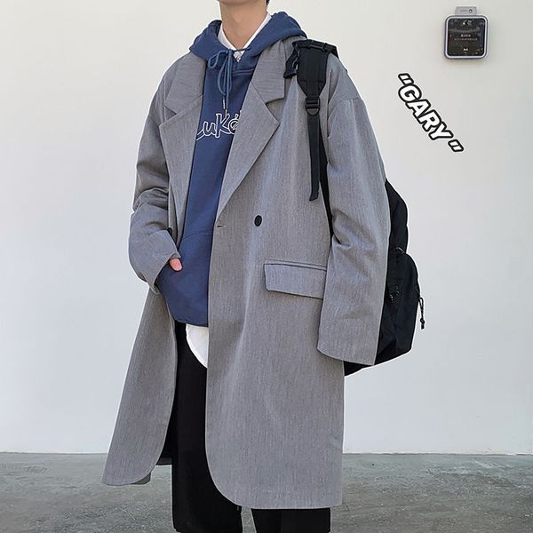 men's trench coats 2021 autumn man's fake two-piece mid-length youth fashion windbreaker loose solid color casual coat -2xl, Tan;black
men's trench coats 2021 autumn man's fake two-piece mid-length youth fashion windbreaker loose solid color casual coat -2xl, Tan;black