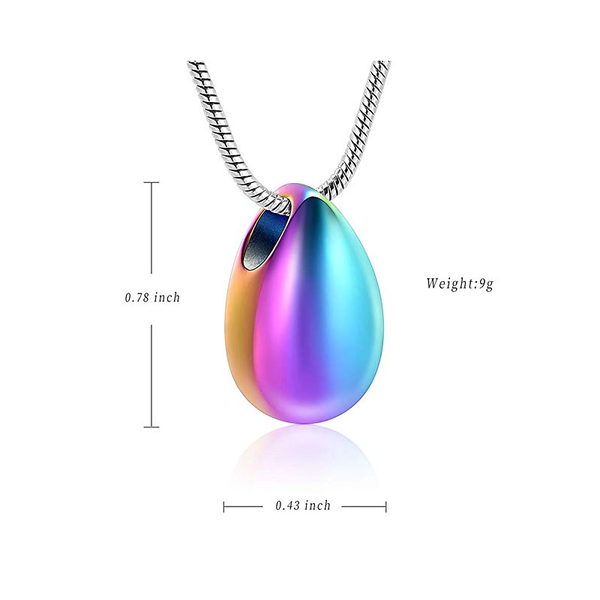 lkj001 rainbow color mini teardrop cremation urn necklace for women, loss of love memorial ashes holder keepsake urns jewelry, Silver
lkj001 rainbow color mini teardrop cremation urn necklace for women, loss of love memorial ashes holder keepsake urns jewelry, Silver