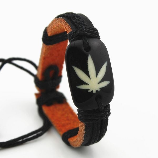luminous bracelet punk leather wrap bracelets men women charm tobacco tree leaf cannabiss bangle, Golden;silver
luminous bracelet punk leather wrap bracelets men women charm tobacco tree leaf cannabiss bangle, Golden;silver