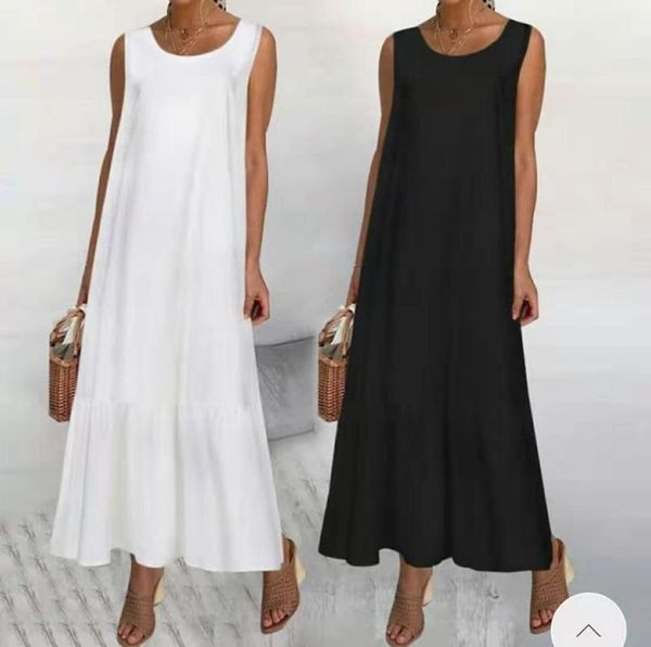 casual dresses 2021 summer fashion women's dress sleeveless solid color round neck loose vacation women2021, Black;gray
casual dresses 2021 summer fashion women's dress sleeveless solid color round neck loose vacation women2021, Black;gray